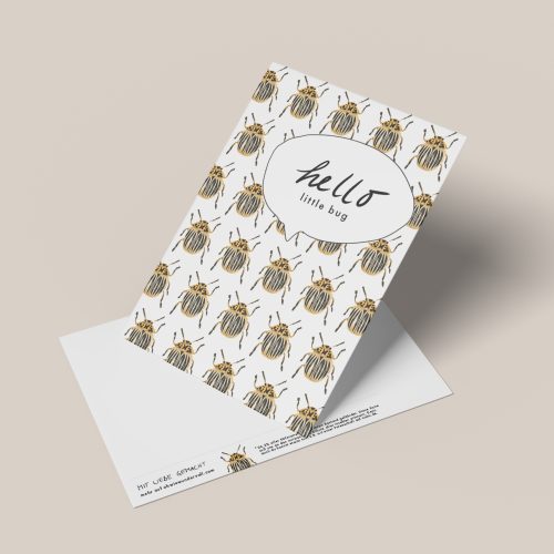 Babykarte zur Geburt "Hello Little Bug"